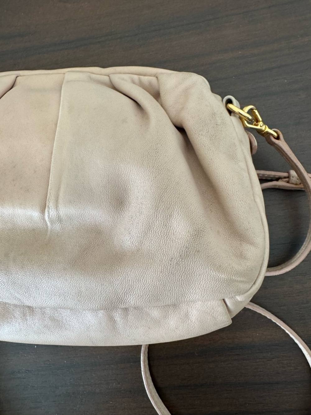 MIU MIU Leather Pleated Crossbody Purse | Gold Hardware | As Is - Picture 7 of 16